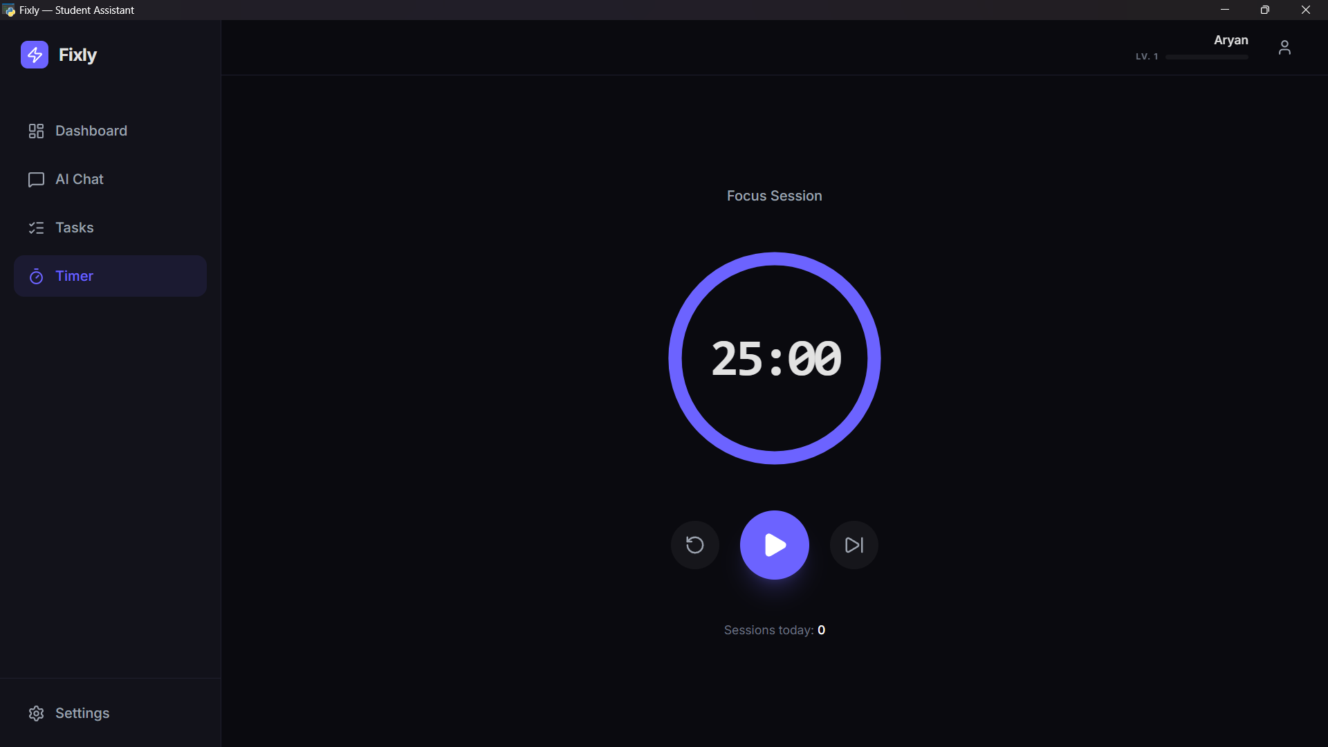 Fixly Focus Timer