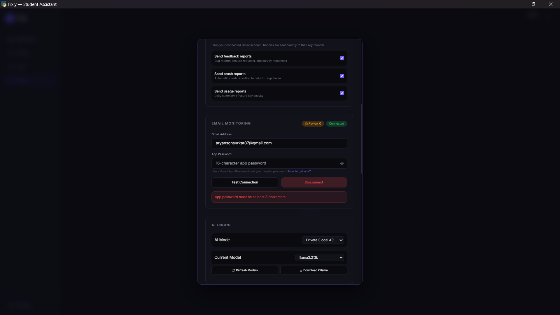 Fixly Settings