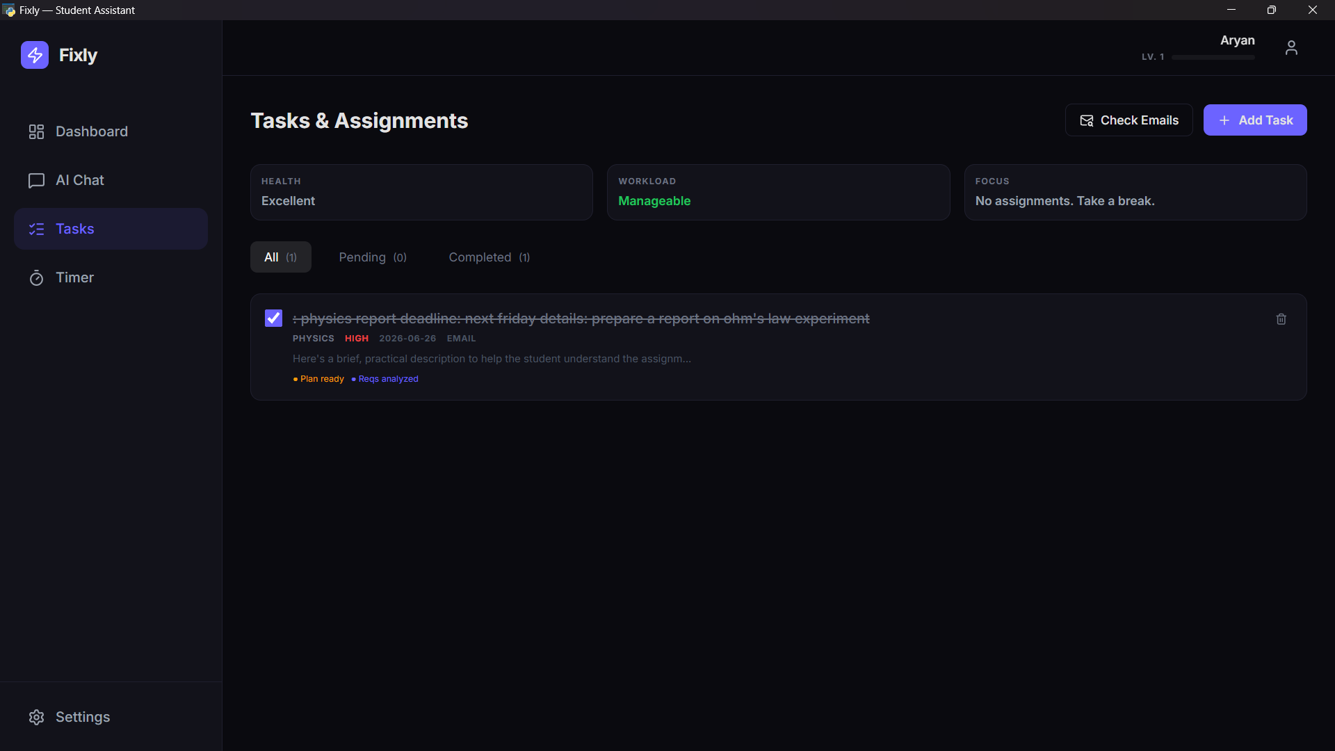 Fixly Tasks Page